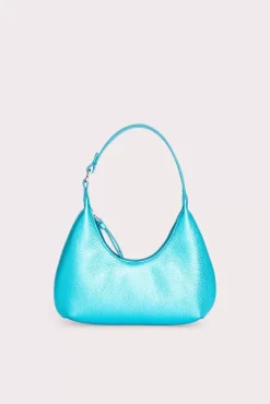 Baby Amber Aqua Metallic Grain Leather