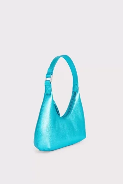 Baby Amber Aqua Metallic Grain Leather