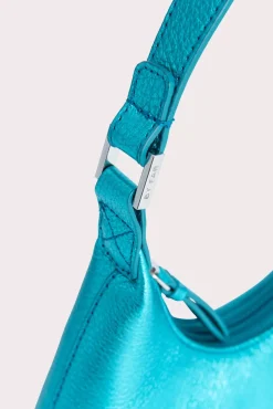 Baby Amber Aqua Metallic Grain Leather