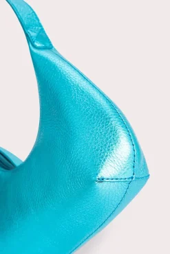 Baby Amber Aqua Metallic Grain Leather