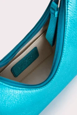 Baby Amber Aqua Metallic Grain Leather