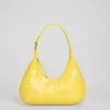 Baby Amber Custard Croco Embossed Leather