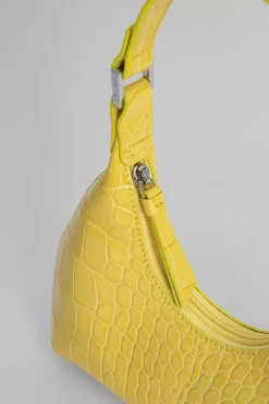 Baby Amber Custard Croco Embossed Leather