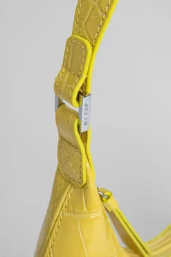 Baby Amber Custard Croco Embossed Leather