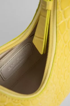 Baby Amber Custard Croco Embossed Leather