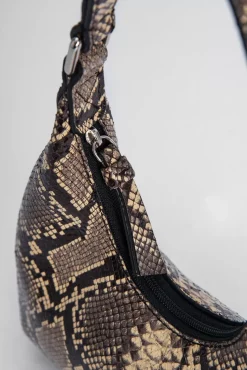 Baby Amber Mocha Snake Print Leather