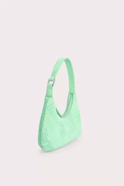 Baby Amber Spearmint Perforated Suede Leather