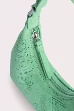 Baby Amber Spearmint Perforated Suede Leather