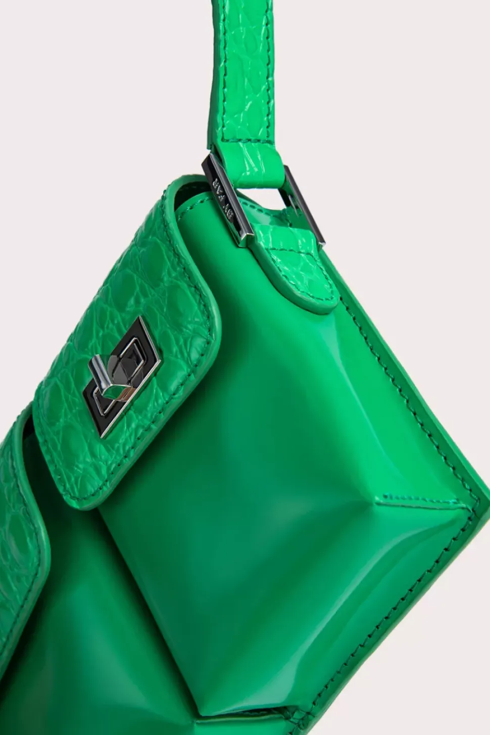Baby Billy Super Green Croco And Semi Patent Leather