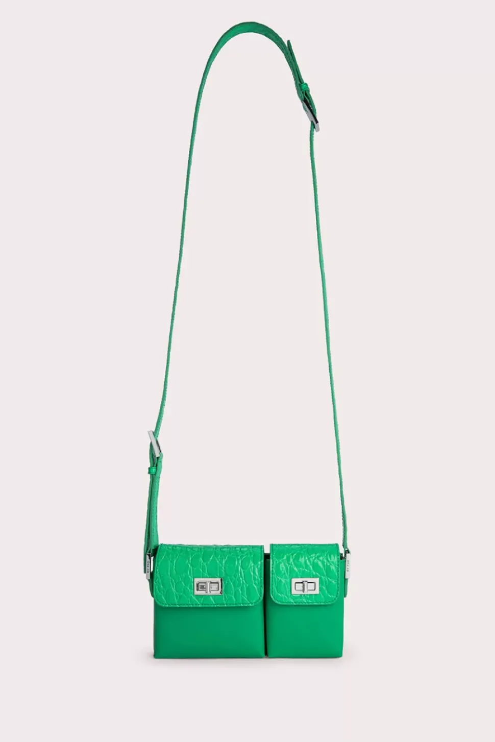 Baby Billy Super Green Croco And Semi Patent Leather