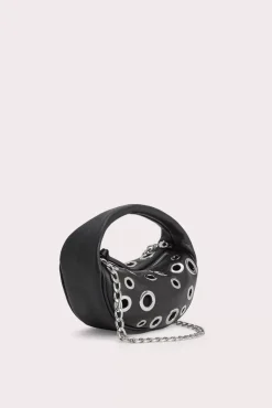Baby Cush Black Small Grain Calf Leather And Eyelets