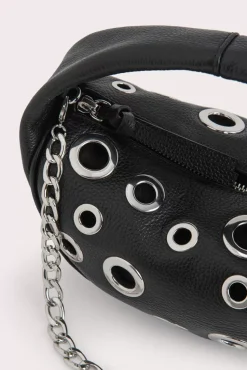 Baby Cush Black Small Grain Calf Leather And Eyelets