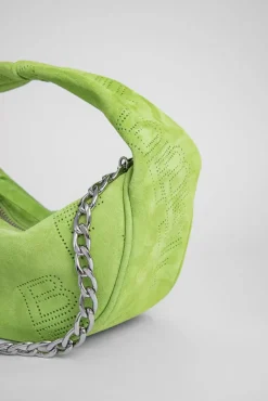 Baby Cush Bright Green Perforated Suede Leather