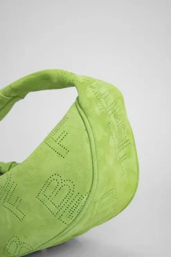 Baby Cush Bright Green Perforated Suede Leather