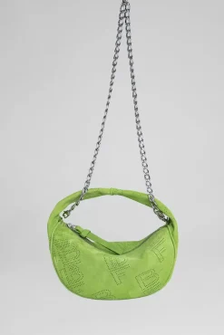 Baby Cush Bright Green Perforated Suede Leather