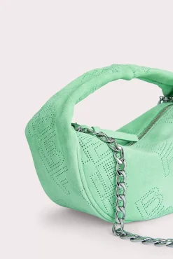 Baby Cush Spearmint Perforated Suede Leather