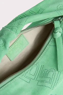 Baby Cush Spearmint Perforated Suede Leather