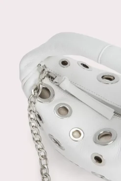 Baby Cush White Small Grain Calf Leather And Eyelets