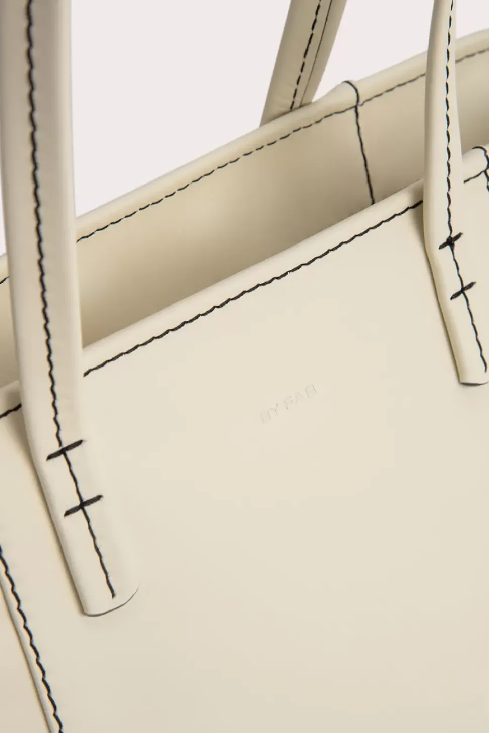 Bar Tote Cream Box Calf Leather