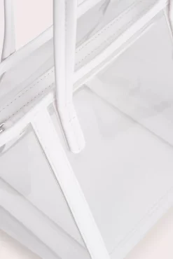 Bar Tote Transparent White Pu