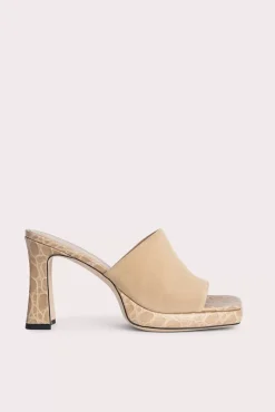 Beliz Kraft Croco And Suede Leather
