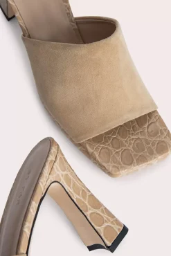 Beliz Kraft Croco And Suede Leather