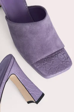 Beliz Purple Haze Croco And Suede Leather