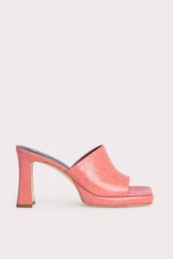 Beliz Salmon Circular Croco Embossed Leather