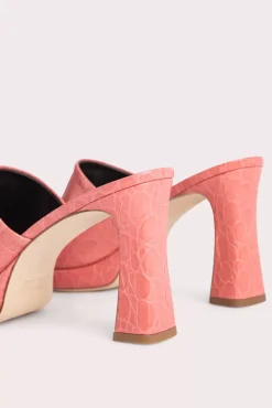 Beliz Salmon Circular Croco Embossed Leather