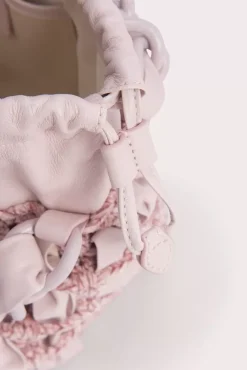 Cass Icy Pink Chenille And Leather
