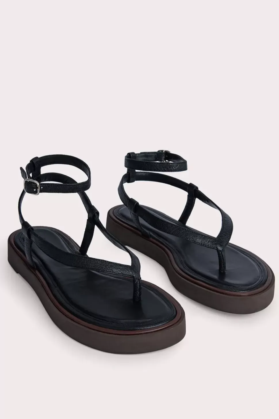Cece Black Grained Leather