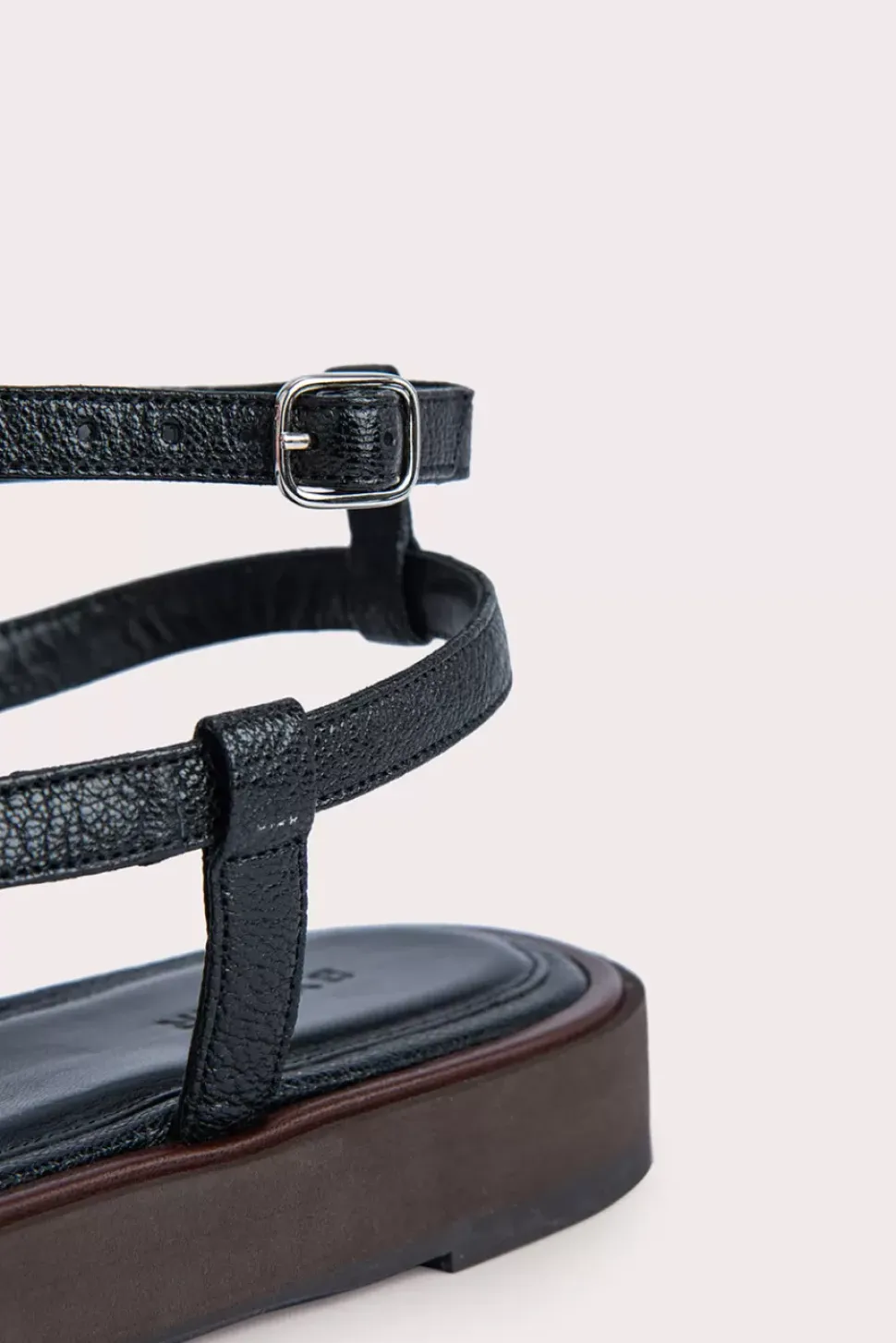 Cece Black Grained Leather