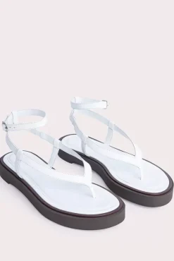 Cece White Grained Leather