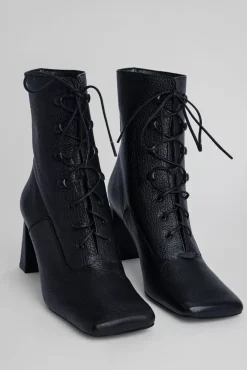 Claude Black Grained Leather