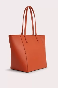 Club Tote Burnt Orange Box Calf Leather