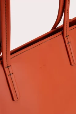 Club Tote Burnt Orange Box Calf Leather