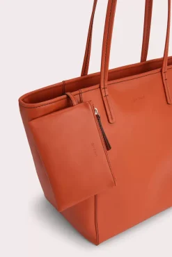 Club Tote Burnt Orange Box Calf Leather