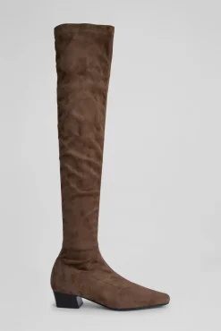 Colette Wood Stretch Suede Leather