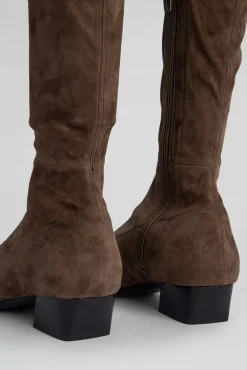 Colette Wood Stretch Suede Leather