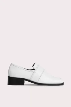 Cyril White Maxi Croco Embossed Leather