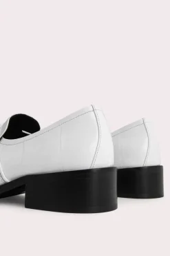 Cyril White Maxi Croco Embossed Leather