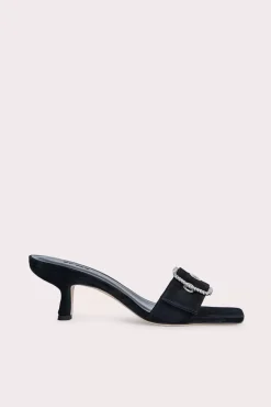 Davina Black Suede Leather