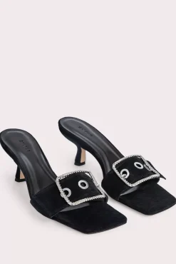 Davina Black Suede Leather