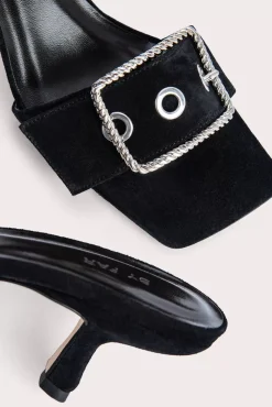 Davina Black Suede Leather