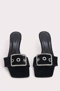 Davina Black Suede Leather