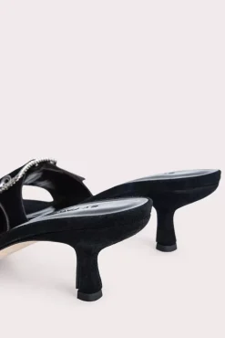 Davina Black Suede Leather
