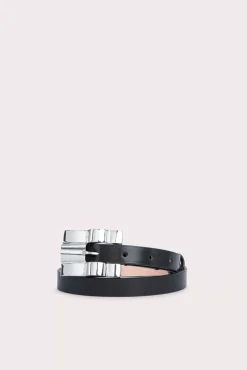 Domino Black Semi Patent Leather