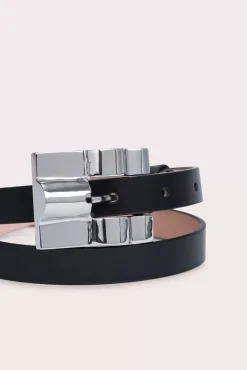 Domino Black Semi Patent Leather
