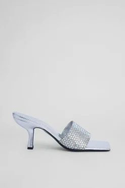 Dylan Silver Leather And Crystals