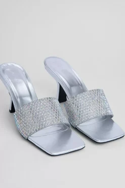 Dylan Silver Leather And Crystals